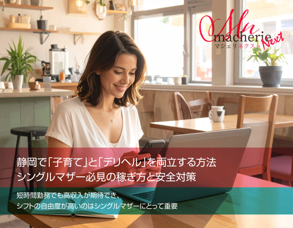 静岡で子育てとデリヘルを両立する女性のイメージ