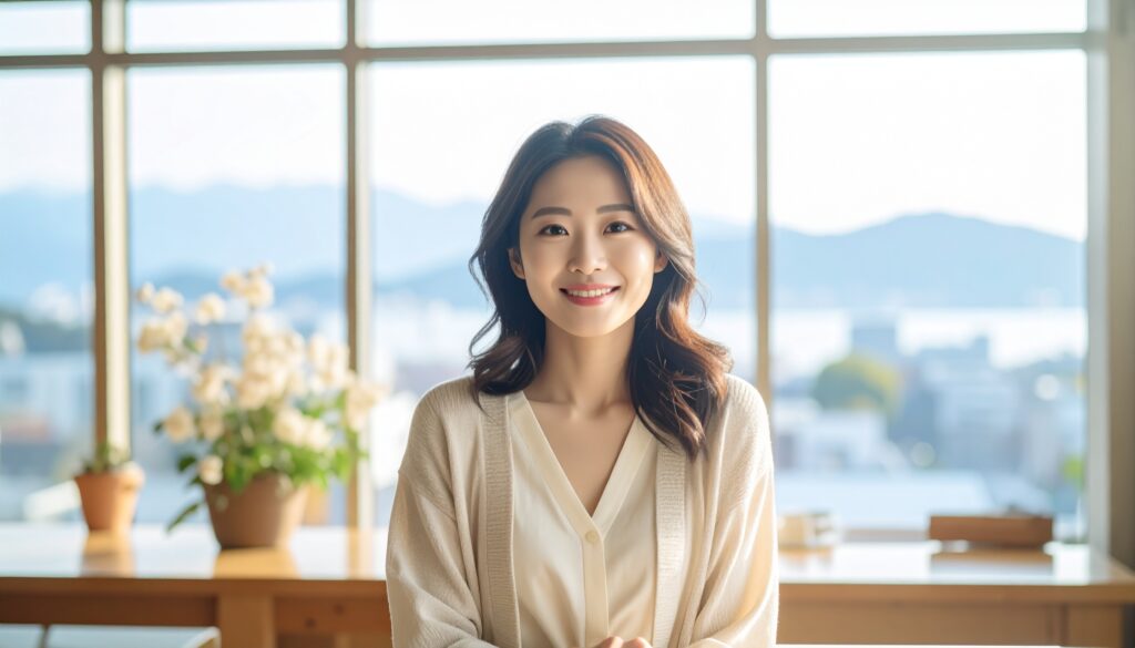 「安心」「主婦」「笑顔」「清潔感」「穏やか」「家庭的」